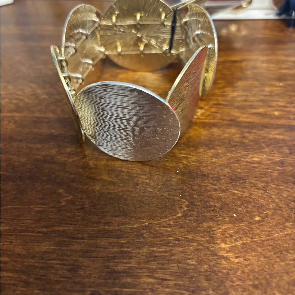 Gold and Silver Textured Bracelet